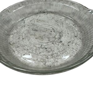 Rare Vintage Pyrex pie plate model 229 -9.5 in clear tempered glass made in USA